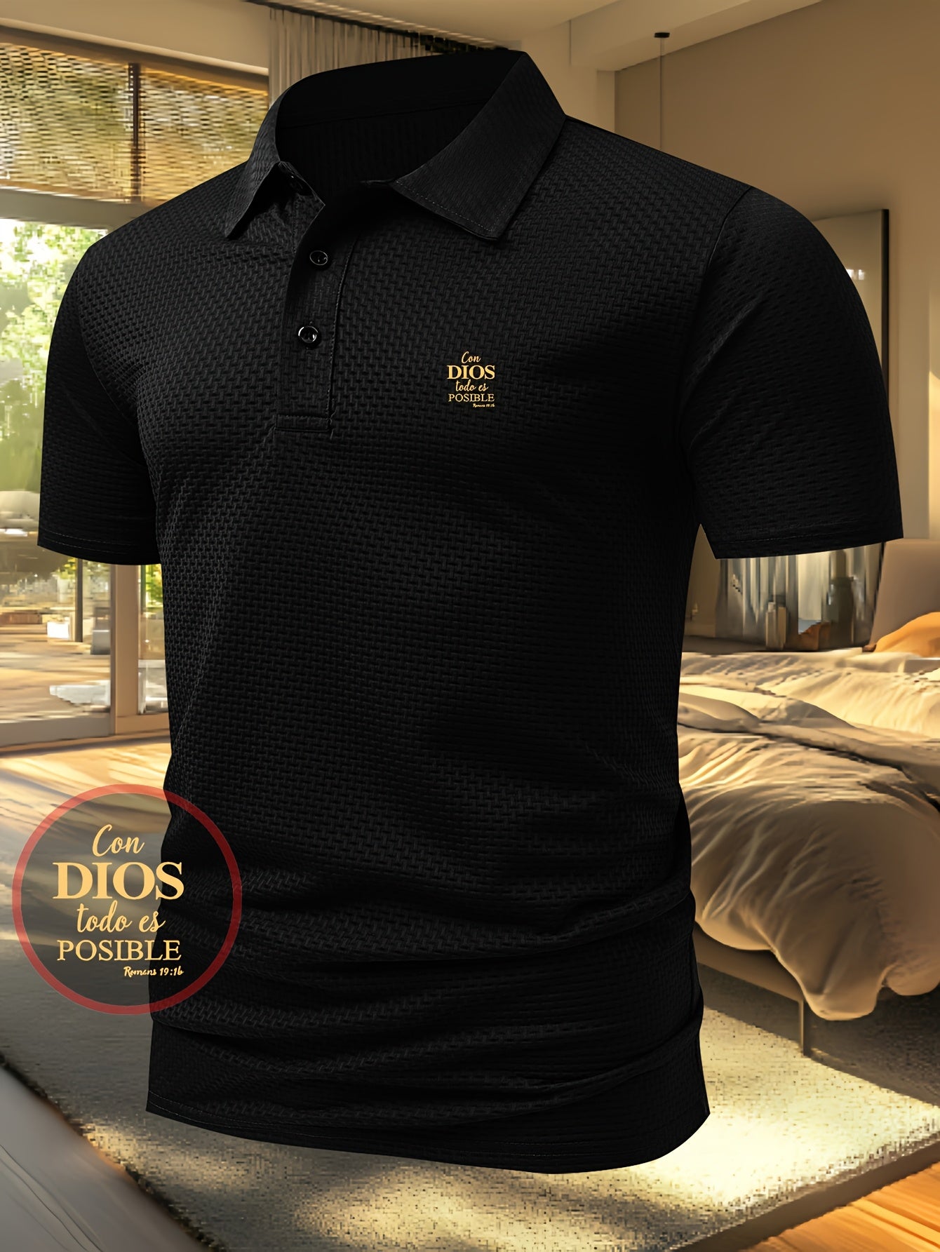 G884-DIOS Men's Short Sleeve Casual Summer Printed T-Shirt - Fashionable and Versatile Top, Geometric Design, Lightweight Golf Shirt - ayq