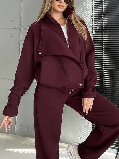 Women's Fall/Winter Suit with Vest & High-Waist Straight Pants