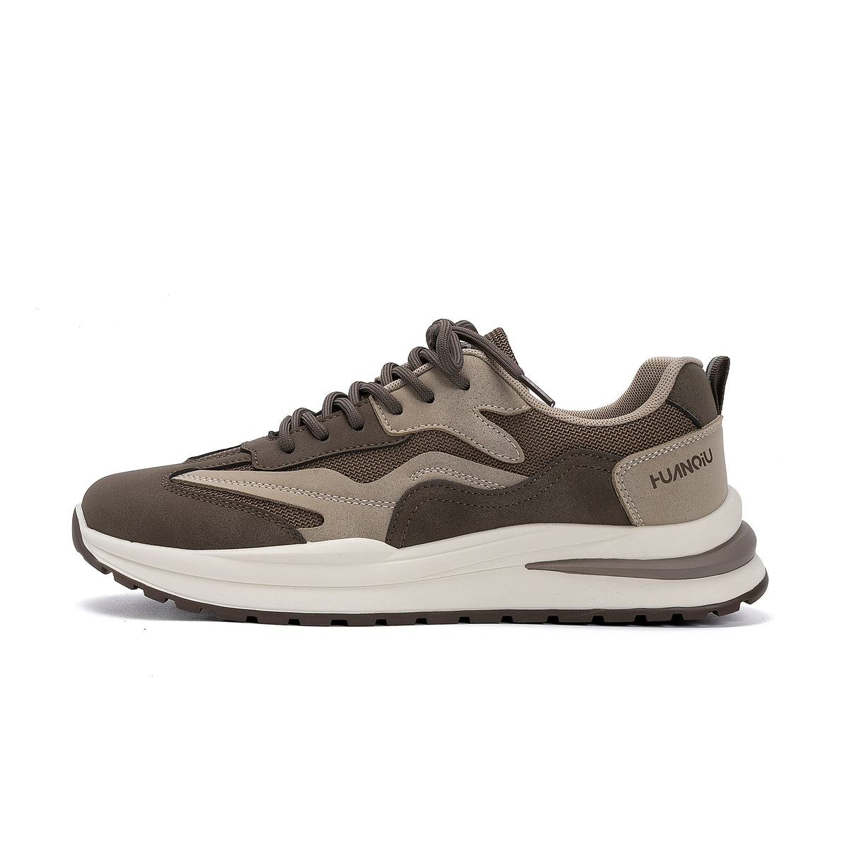 Men's Retro Casual Lace-Up Dad Sneakers with Height Boost