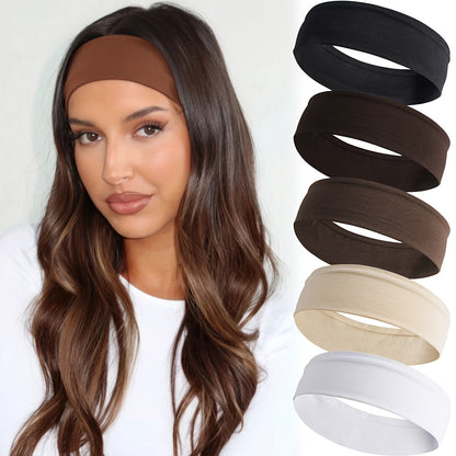 5pcs Ultra-Thin Women’s Athletic Headbands for Exercise & Daily Wear