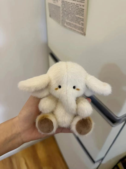 Նոր կրեմագույն սպիտակ մեծ ականջներով փղի փափուկ խաղալիք, սիրուն փափուկ տիկնիկի կախազարդ՝ Սուրբ Վալենտինի օրվա նվեր