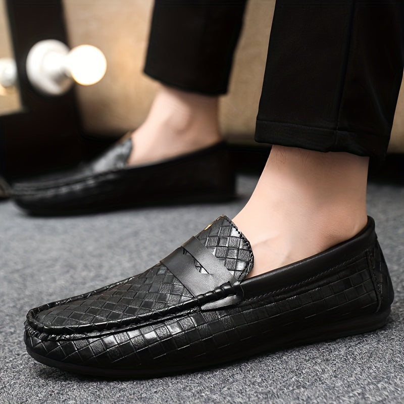 Men'S British Style Loafers - Comfortable Slip-On Moccasins with Round Toe, Faux Cover Upper & PVC Sole, Perfect for Casual Wear, Parties, and Weddings, Wedding Shoes - ayq
