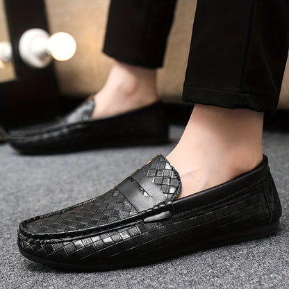 Men'S British Style Loafers - Comfortable Slip-On Moccasins with Round Toe, Faux Cover Upper & PVC Sole, Perfect for Casual Wear, Parties, and Weddings, Wedding Shoes - ayq