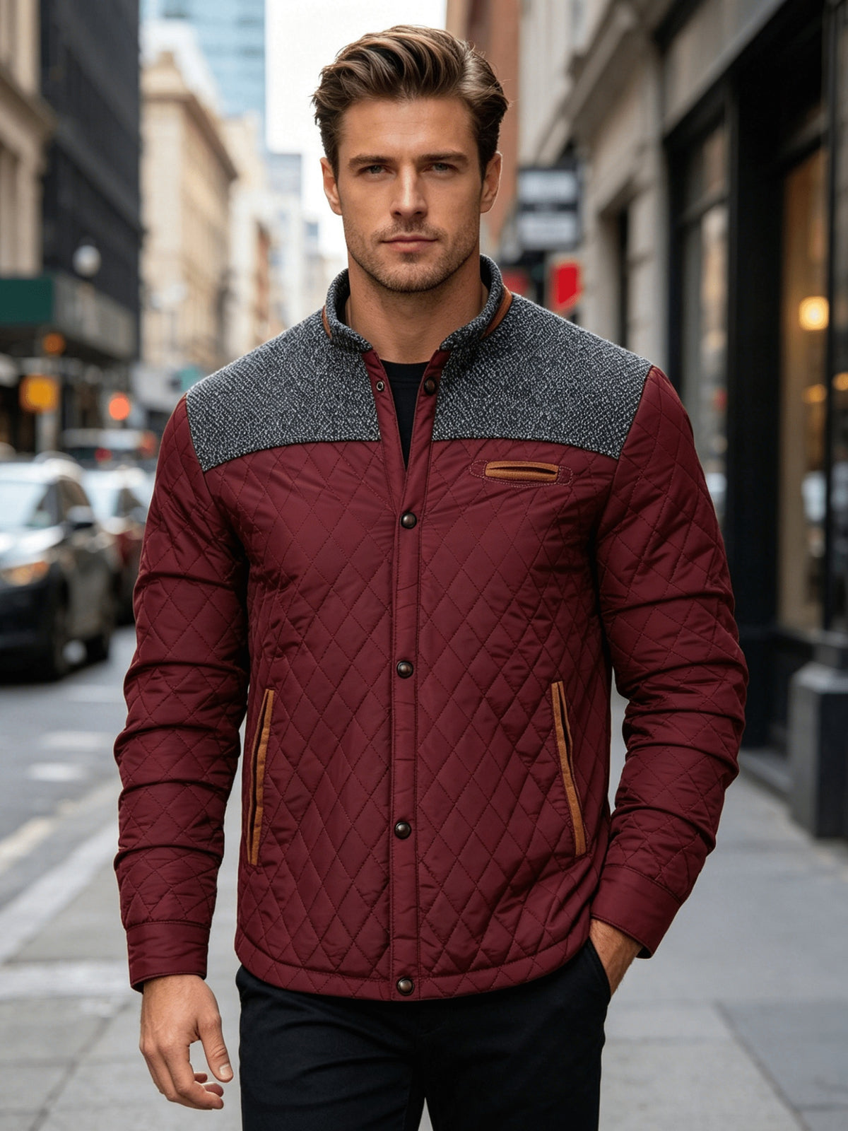 Men's Lightweight Warm Polyester Baseball Jacket for Hunting