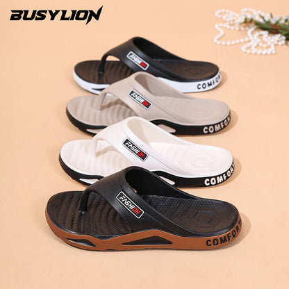 Men's Lightweight Fashion Sandals with Letter Print - Open Toe
