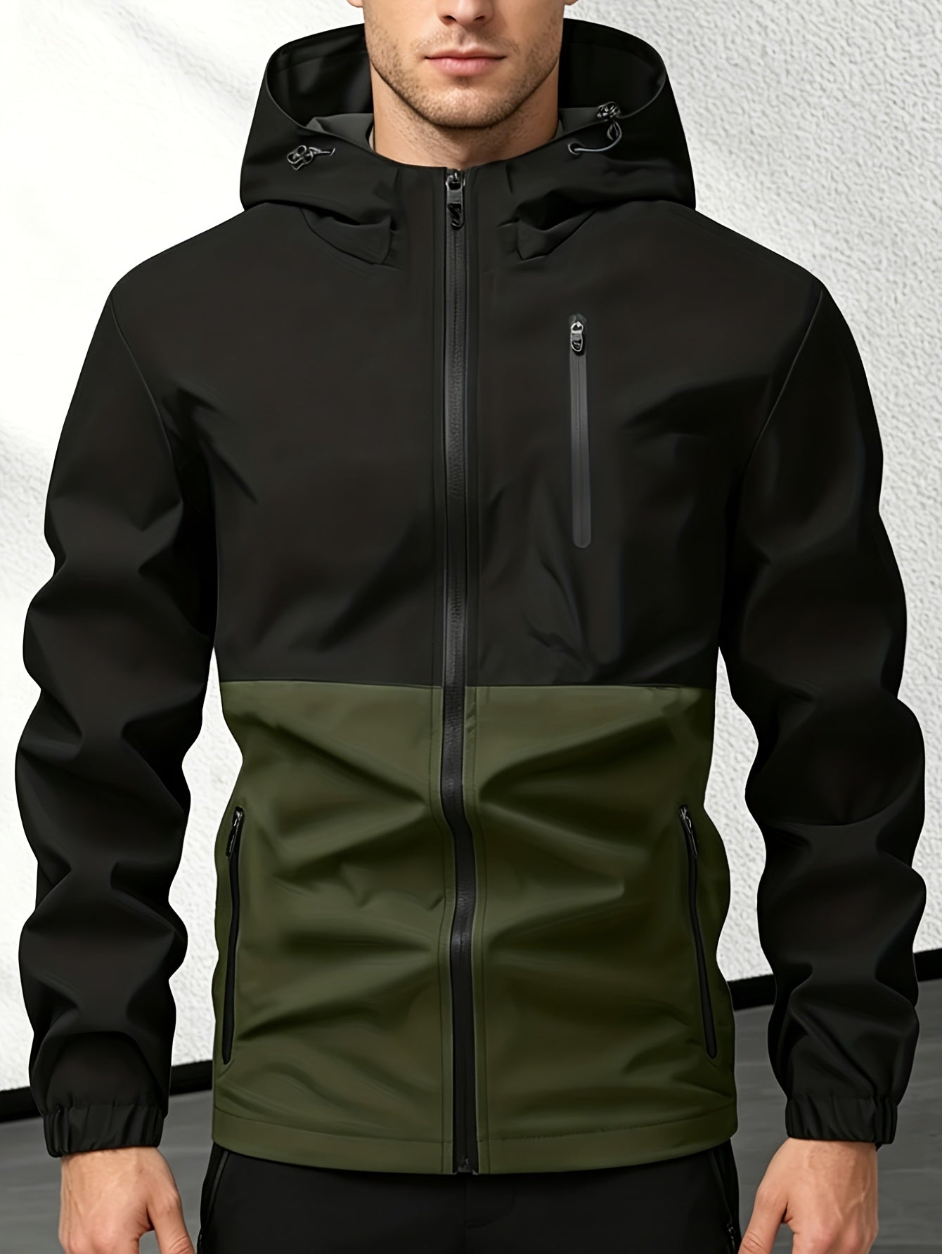 Men's Casual Hooded Softshell Sports Windbreaker Jacket