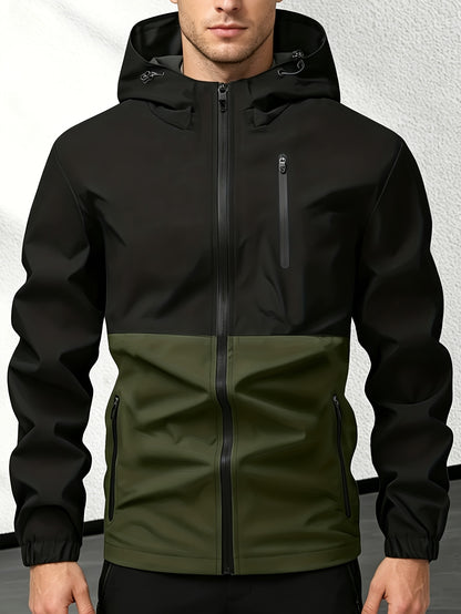Men's Casual Hooded Softshell Sports Windbreaker Jacket