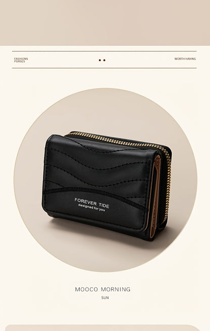 Կանացի նորաձև մինիմալիստական ​​ծալովի դրամապանակ՝ ճարմանդային դիզայնով, մեծ տարողությամբ, հասանելի է 6 գույնով