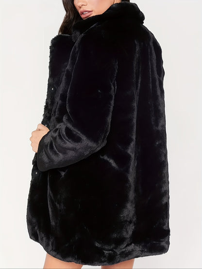 Կանացի էլեգանտ երկար վերարկու - ձմեռային տաքություն, շքեղ պաշտոնական և ամենօրյա վերնազգեստ առջևի փակմամբ, բոլոր եղանակների շքեղ բաճկոն ցուրտ եղանակի համար - նրբագեղ կանացի հագուստ, կանացի ձմեռային վերարկուներ, ցուրտ եղանակի հագուստ, փափուկ տեքստ