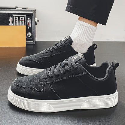 1 Pair MAINALUN Men'S Skateboarding Sneakers - Low-Top Lace-Up Casual Shoes with Thick PVC Sole, Breathable Fabric Lining  Durable Synthetic Upper for Daily Wear, Outdoor, Travel, Parties - Green/Black/Khaki, Skateboarding S
