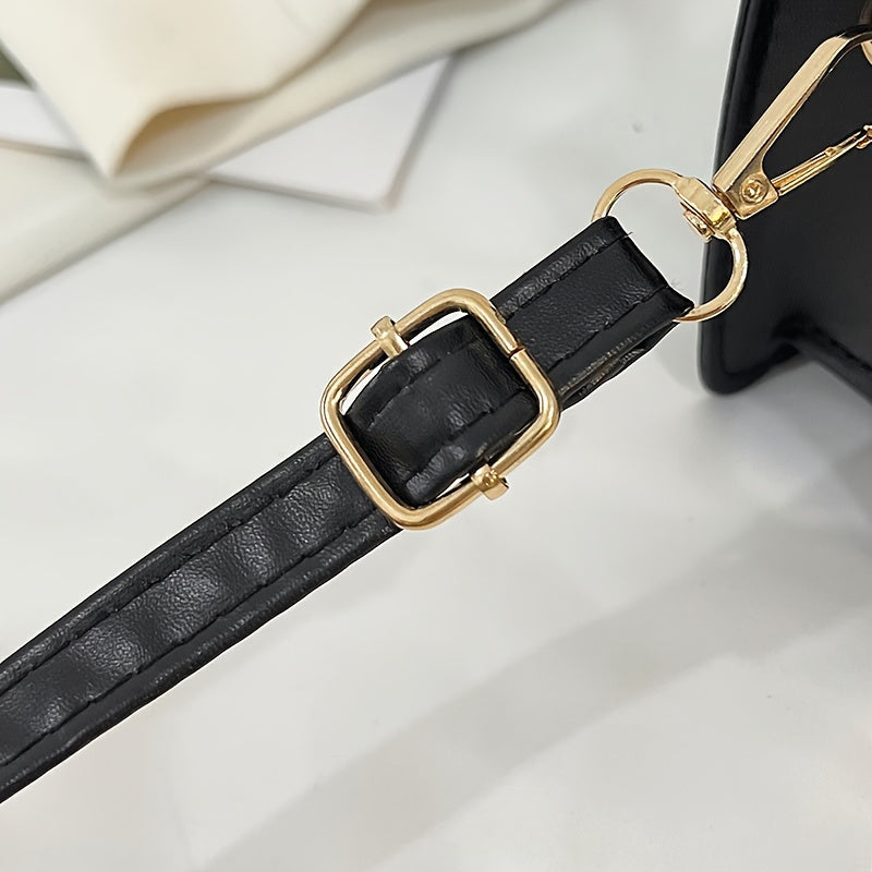 Թարմ և նորաձև փոքրիկ քառակուսի պայուսակ, մի ուսի վրա կրծկալով պայուսակ, երիտասարդական և հաճելի ոճով, մագնիսական ճարմանդով փակվող պայուսակ, միագույն, ինտերնետում հայտնի և սիրված պայուսակ