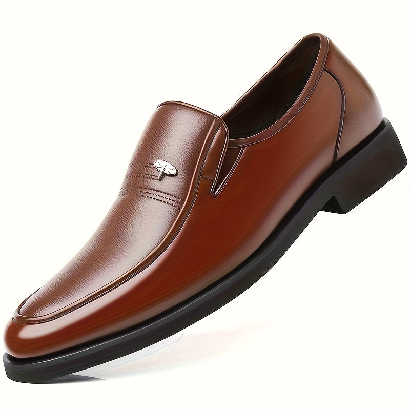 Men's Breathable Pointed Toe Oxford Shoes, Slip-On Formal & Casual