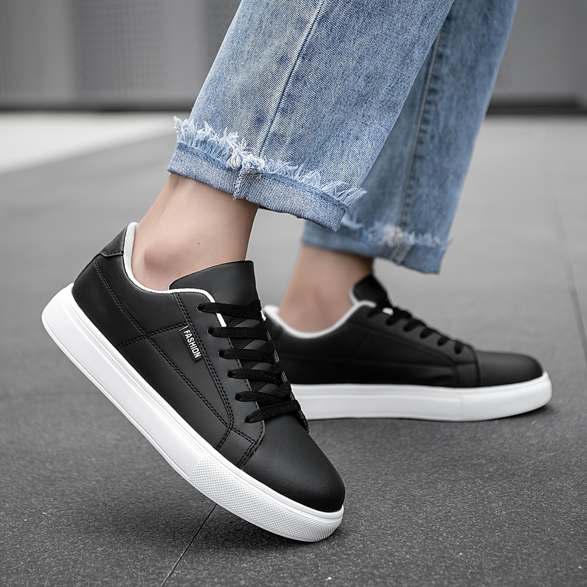 Men's Low-Top Sneakers with Cushioned Sole & Letter '' - - Urban Hiking Shoes Suitable for Daily Wear, Outdoor, Commuting - Lightweight Round-Toe Casual Sports Footwear - ayq