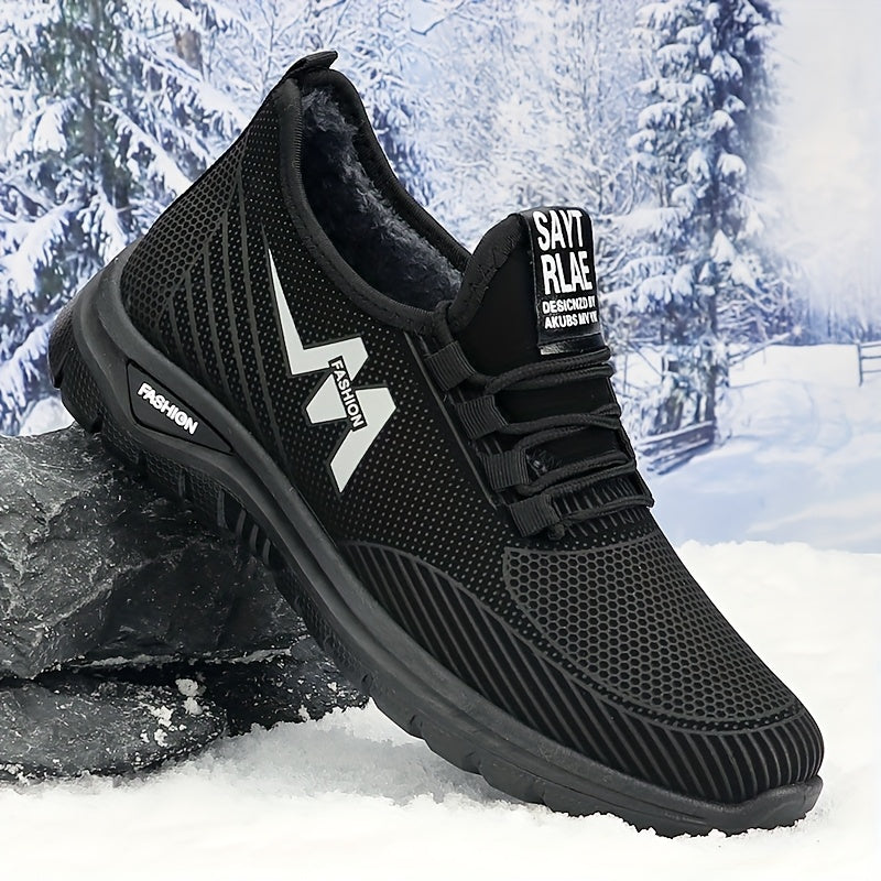 Men's Winter Sports Shoes, Lined with Thickened Soft Sole, Comfortable and Warm Snow Boots, Outdoor Sports Shoes, Winter Men's Boots, Men's Winter Snow Sports Shoes, Sporty Casual Shoes, Casual Winter Shoes for Outdoor Use,