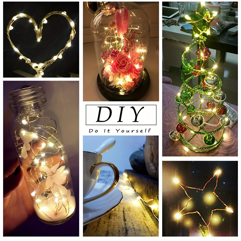 1pc, LED USB Fairy Lights, USB Powered Copper Wire Garland String Lights for Home Wall Room Holiday Party Wedding Festival Indoor Bedroom Table Ramadan Halloween Christmas Decoration, Best for Christmas
