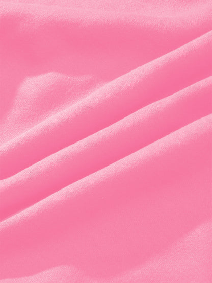 Women'S Pink "Happy New Year 51.46meter Print Hoodie - Cozy Casual Pullover with Golden Glittery Lettering, Long Sleeves, and Drawstring Hood, Perfect for Winter Celebrations, Winter Hoodie | Festive Print Hoodie | Stretchy F