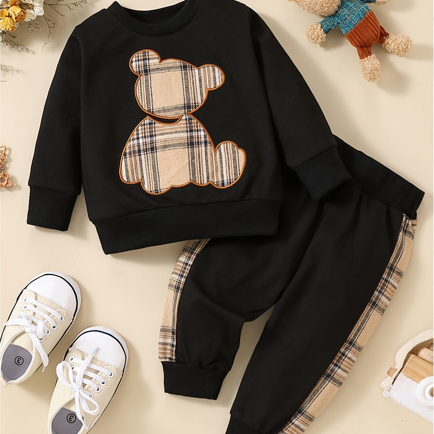 Toddler Baby Boy Clothes Outdoor Set Long Sleeve Sweatshirt Top Casual Pants Fall Winter Outfit Sweatsuit