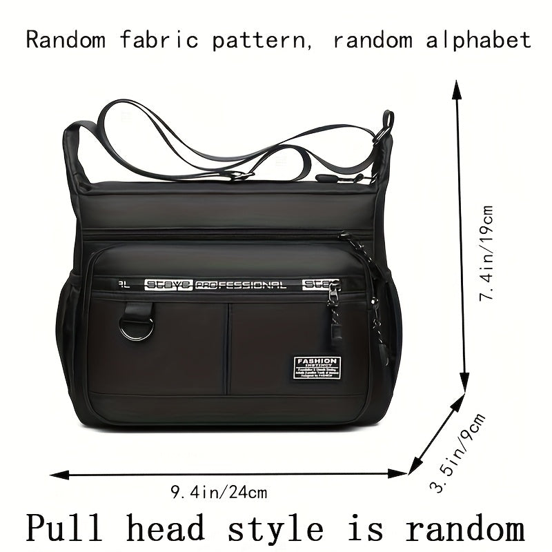New Men's bag Casual crossbody bag Shoulder bag Business Travel bag Men [Strap style random, random alphabet]