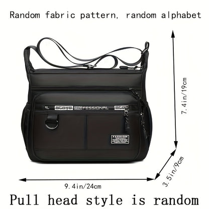 New Men's bag Casual crossbody bag Shoulder bag Business Travel bag Men [Strap style random, random alphabet]