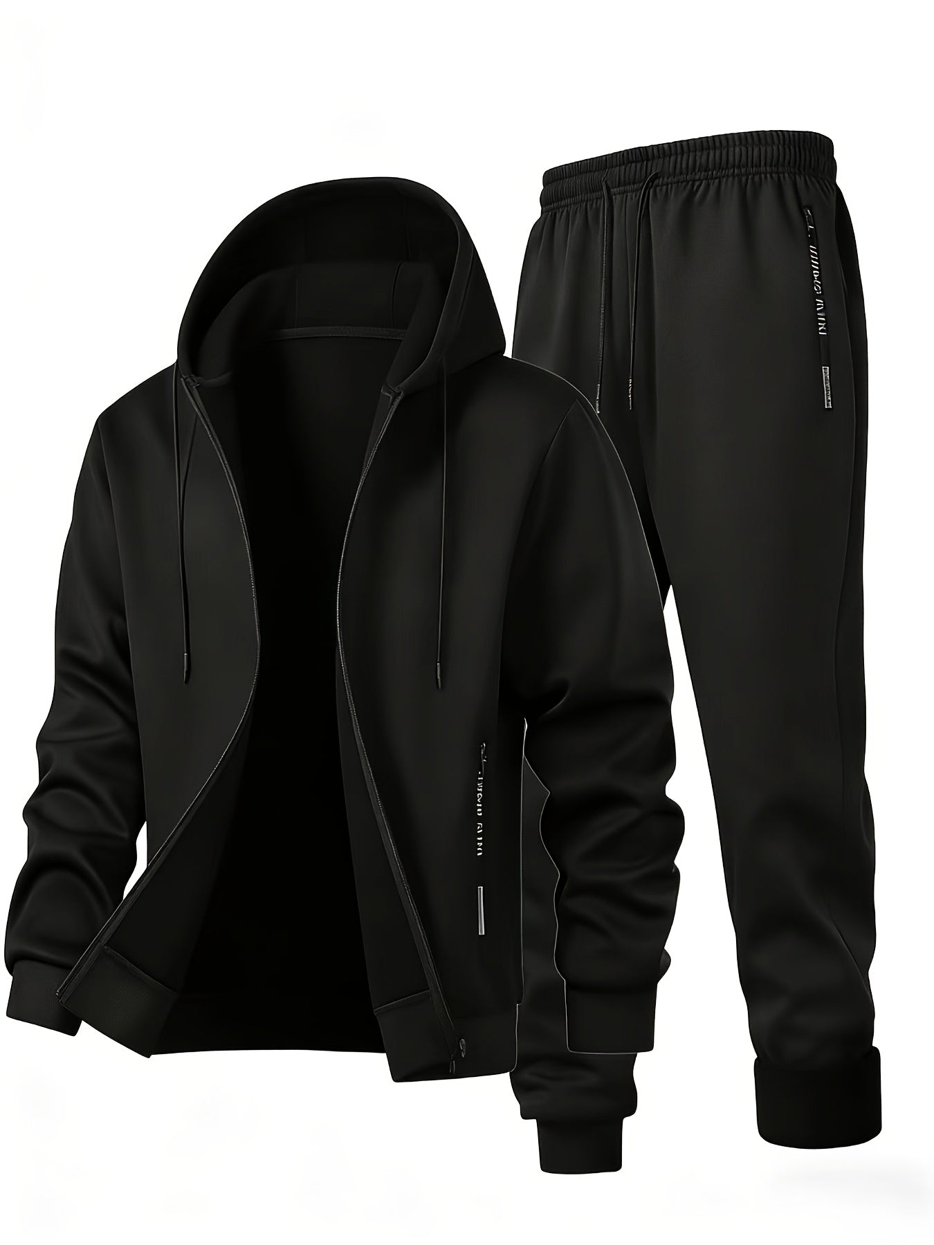 2pcs Men's Spring/autumn Set, Regular Fit Cardigan Sweatshirt with Zip-up Hoodie and Long Pants, Casual Sportswear
