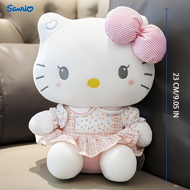 A Sanrio Hello Kitty Plush Toy - a Cute Polyester-Filled Animal with a Pink Bow, Perfect for Birthday, Christmas, Thanksgiving, And Party Gifts, Cartoon Doll, Birthday Present | Playful Design | Soft Texture, Suitable for Hel