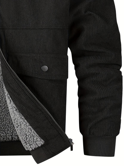 Տղամարդու ամուր ջերմային բաճկոն - քամուց պաշտպանող և բարձրորակ ձմեռային վերարկու՝ կայծակաճարմանդով, բազմագրպան դիզայնով, չձգվող գործվածքով - ցուրտ եղանակի վերնազգեստ ամենօրյա օգտագործման համար, հաստ, քամուց պաշտպանող բաճկոն, առօրյա վերնազգեստ, դիմացկուն