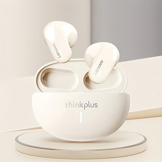 Lenovo ThinkPlus LP19 անլար ականջակալներ լիցքավորման պատյանով, Hi-Fi ձայնի որակ, անլար 5.0, վերալիցքավորվող USB-C, Smart համատեղելիություն, սպիտակ