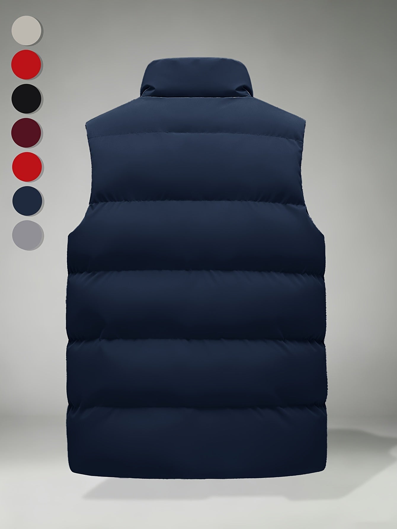 Men's Autumn-Winter Stand Collar Warm Polyester Vest