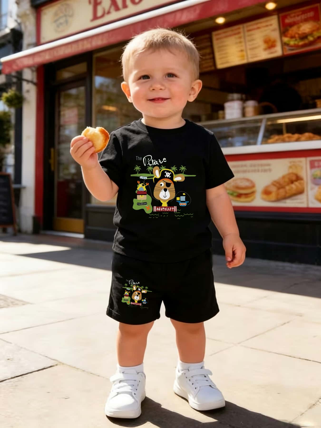 Baby Boy 2-Piece Casual Summer Outfit with Printed T-Shirt & Shorts
