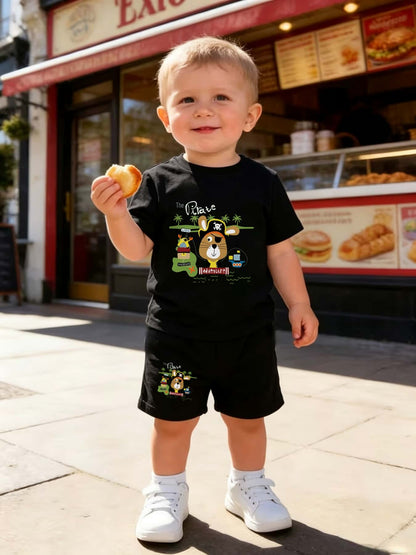 Baby Boy 2-Piece Casual Summer Outfit with Printed T-Shirt & Shorts