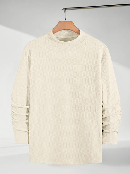 Տղամարդու երկարաթև մարզաշապիկ կիսաբարձր օձիքով, առօրյա ժակարդե հիմք վերնաշապիկի համար, աշնանային և ձմռան համար նախատեսված ոճային և բարձրորակ վերնաշապիկ