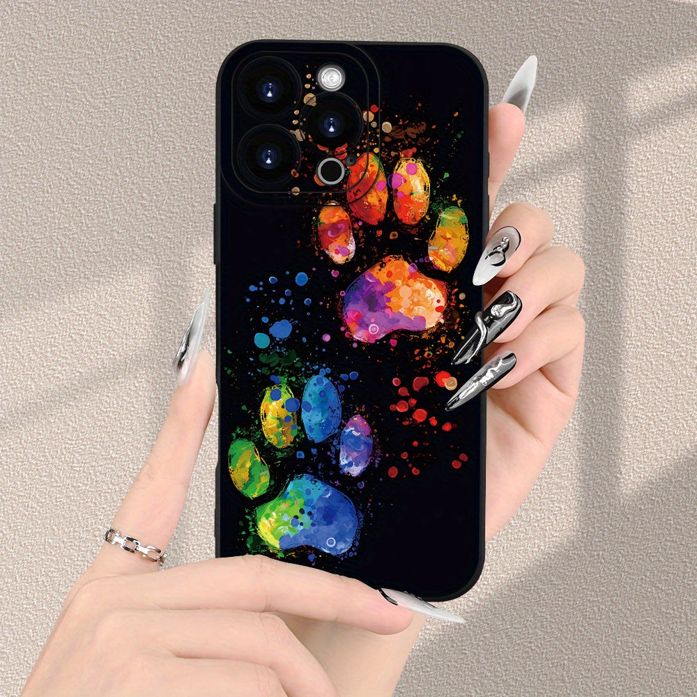 Simple Creative Beautiful Colorful Cat Footprint Pattern Trendy Hot Selling Men and Women Summer Creative Anti-fall Frosted Mobile Phone Case for iPhone 16E/16/16PRO/16PLUS/16PM/15/15PLUS/15PRO/15PROMAX/14/14PLUS/14PRO/14PROM