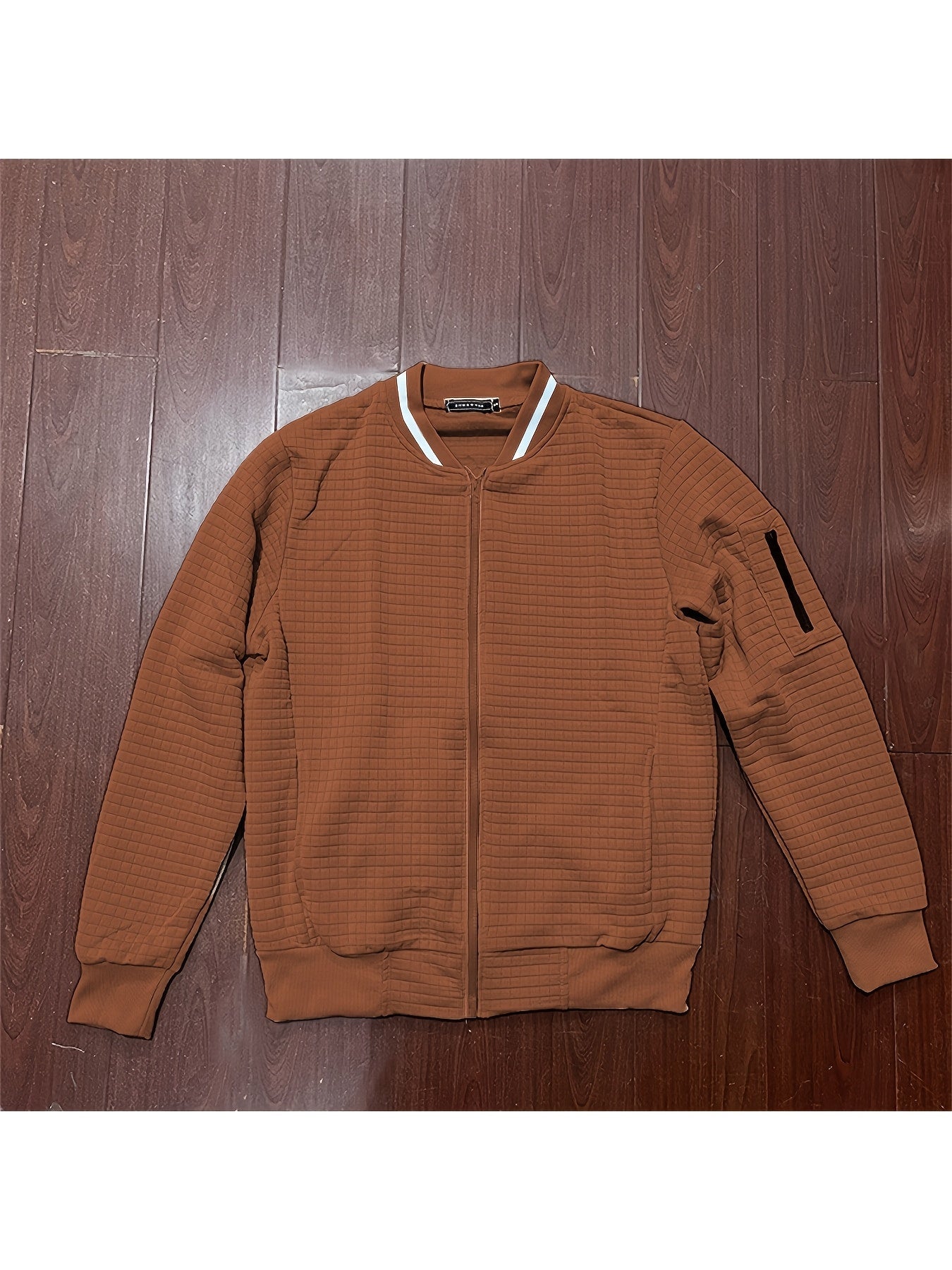 Men'S Zip-Up Jacket - Full-Zip Front Closure, Stand Collar, Lightweight Outerwear for Office, Casual & Formal Events - Spring/Fall Transitional Clothing - Easy-Care Modern Men'S Coat, Zip Up Jacket, Autumn Layering, Sleek Des