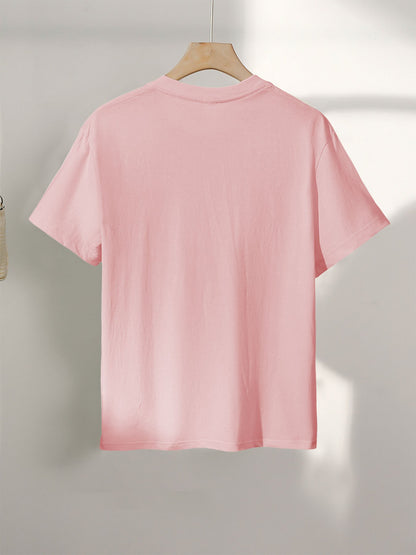 Women's Cotton Graphic Print Crew Neck T-Shirt for Spring & Summer