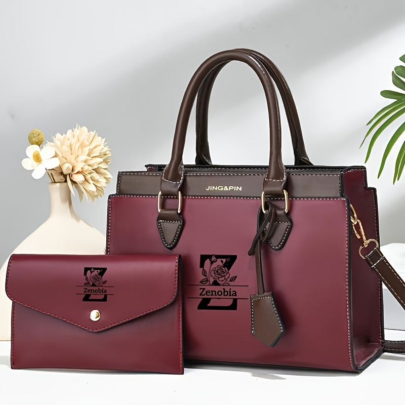 Personalized PU Leather Large Capacity Women’s Shoulder Bag Set
