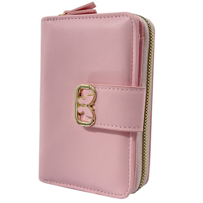 Large Capacity Butterfly Clasp Wallet with Single Zipper | Multiple Card Slots, Fresh and Easy Style, Lining, Zip Pocket - KAIPIBAO