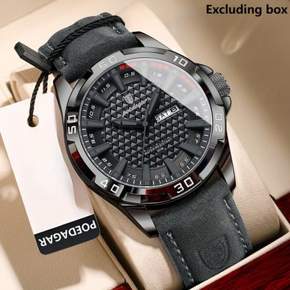 POEDAGAR Men's Casual Quartz Watch with Date & Waterproof