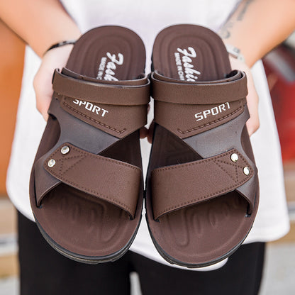Men's Sporty Slip-On Sandals with Durable Rubber Sole