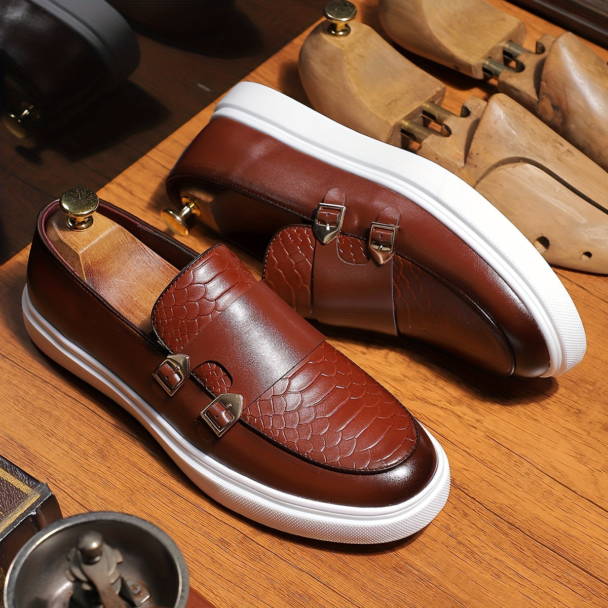 Men's All-Season Casual Slip-On Shoes with Rubber Sole