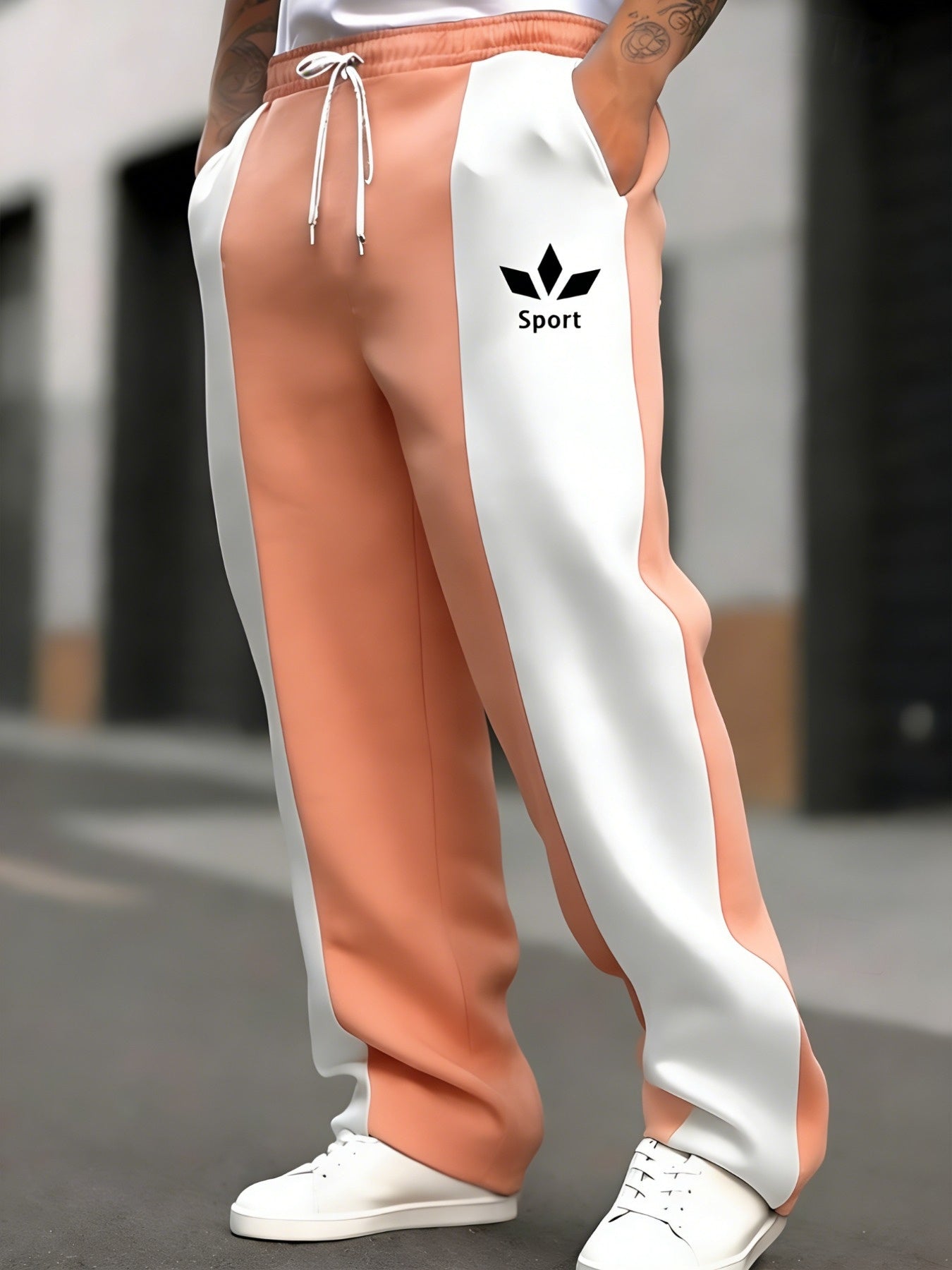 Men's Loose Straight-Leg Athletic Pants for Casual & Fitness