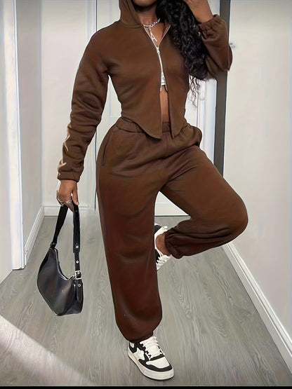 Elegant Women's Fall Winter Casual Two-Piece Set