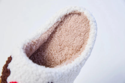 Mrs Hui Men's & Women's Plush Flocked Reindeer Slippers - Cozy Winter Indoor/Outdoor Christmas House with Antlers, Soft Warm & TPR Sole, Unisex -Like Footwear for Holiday Parties, Slippers For Women, House Slippers For Women,