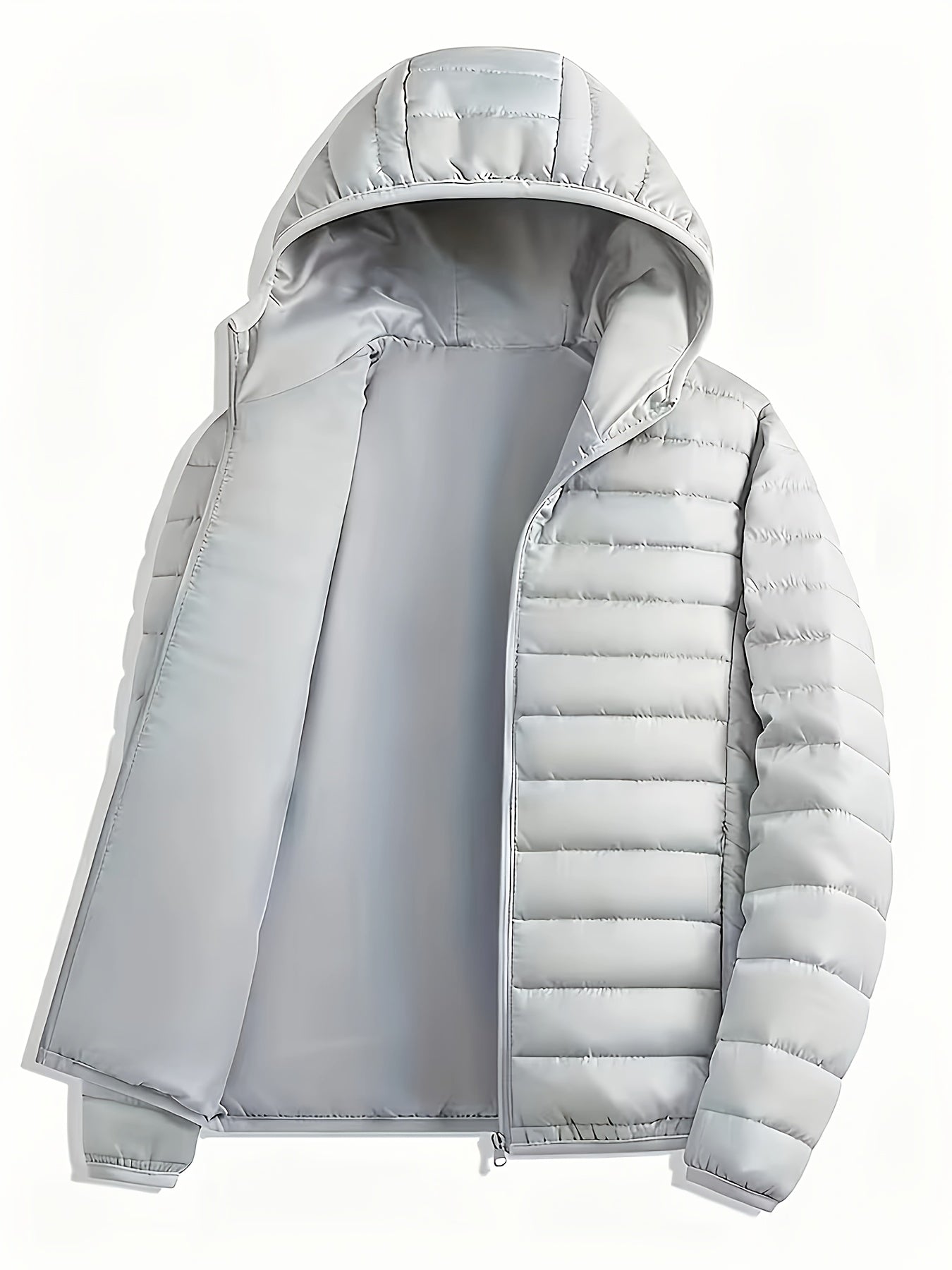 New Men'S Hooded Jacket, Thick And Warm Outerwear, Suitable for Outdoor Sports, Climbing, And Casual Wear in Winter. Features a Ribbed Design, Full Zipper Closure, And a Easy Yet Stylish Look - ayq
