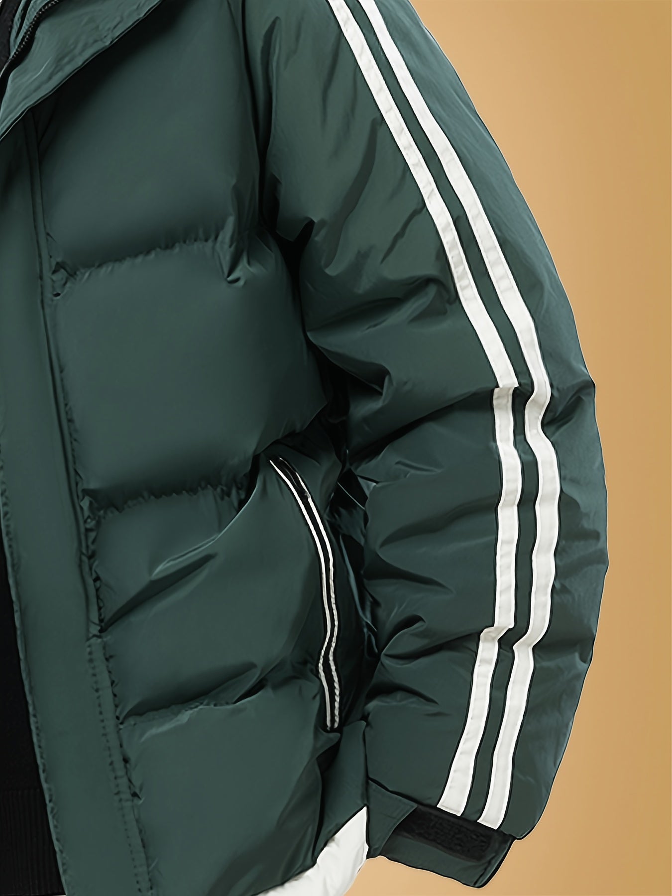 Men's Heavyweight Winter Coat - Hooded Jacket with Full-Zipper Closure, Insulated Outer Shell for Extreme Cold, Front Pockets - Dark Grey/White color, Hand Washable - Ideal for Everyday & Formal Cold Weather Outfits by OceanM