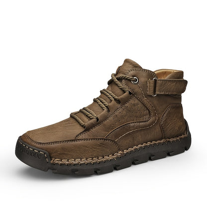 Men's Breathable Lace-Up Short Hiking Boots with Rubber Sole