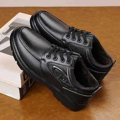 Men's Vintage Leather Winter Casual Lace-Up Shoes