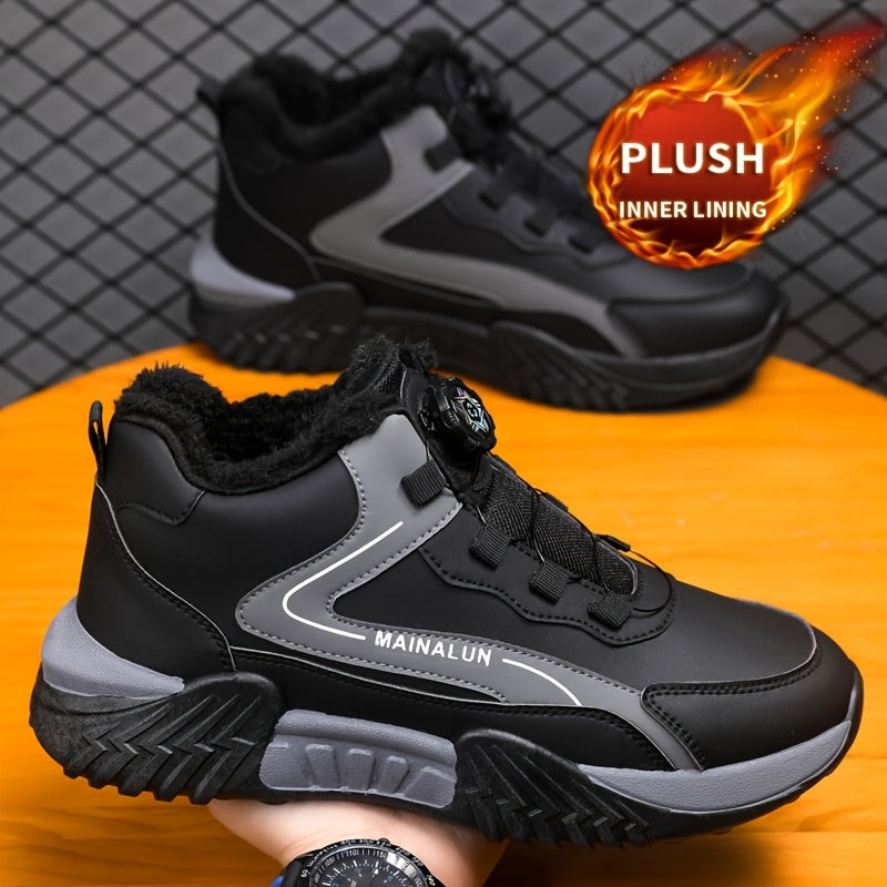 Men's Plus Size Winter Chukka Boots - Warm Outdoor Hiking Shoes