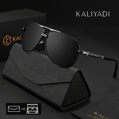Men's Classic Polarized Sunglasses with Case - Casual Metal Frame