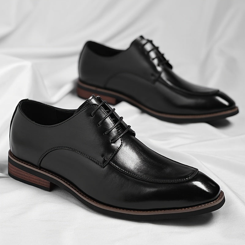 Men's Casual Derby Shoes with Breathable PU and Rubber Sole