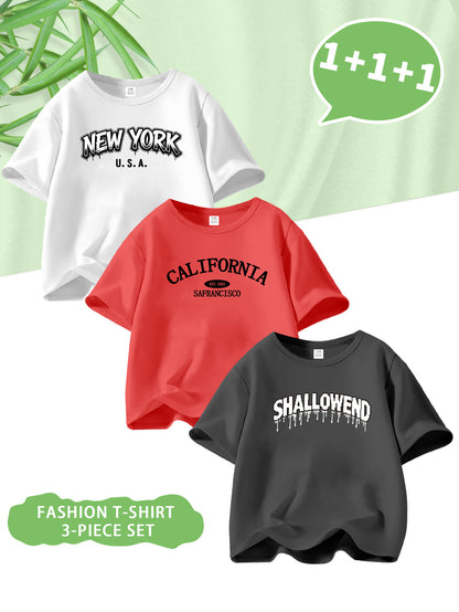 Baby Boys' Casual Long Sleeve T-Shirts with Letter Prints, Spring/Summ